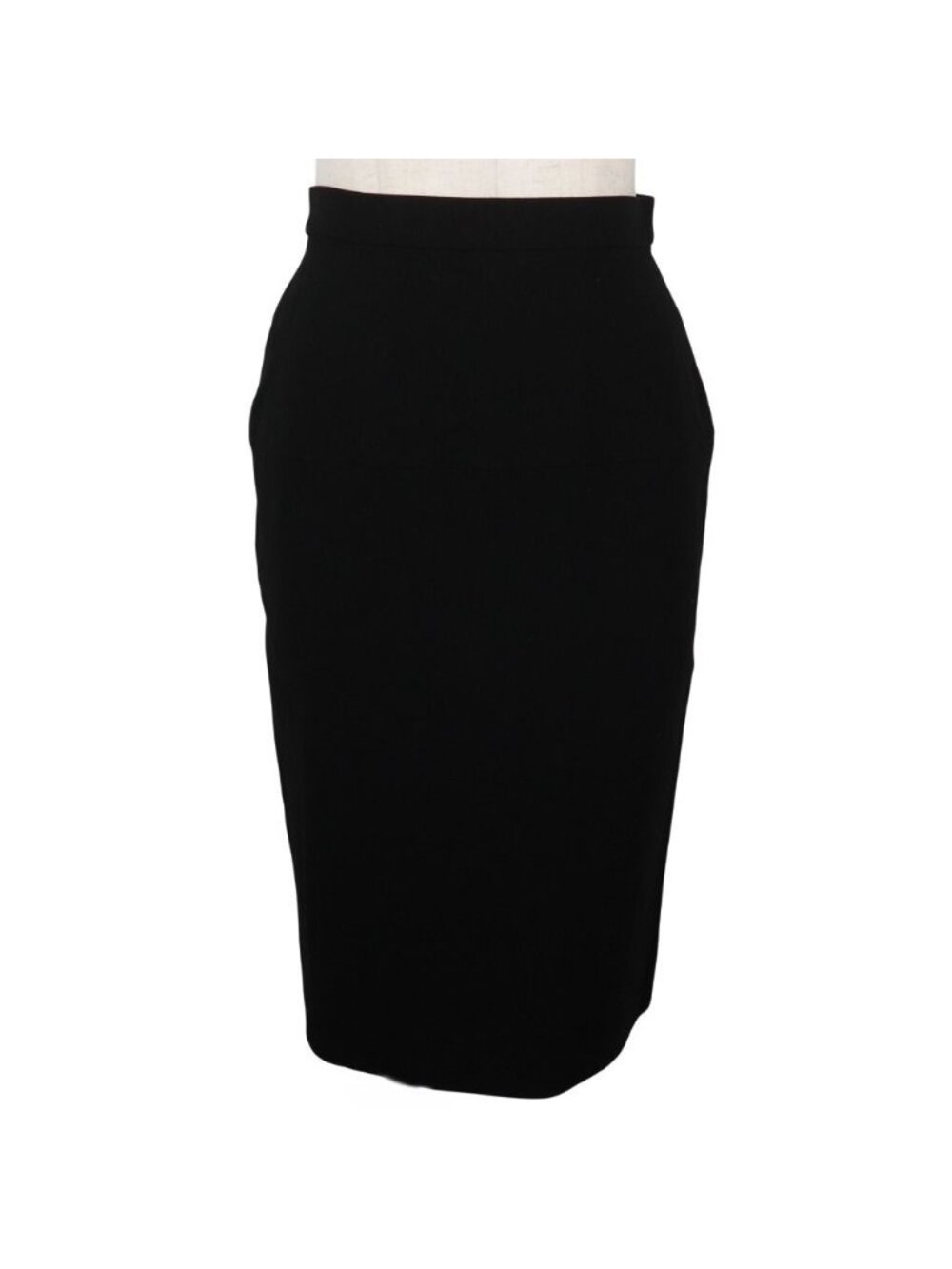 Chanel Tight Skirt Vintage Wool Black